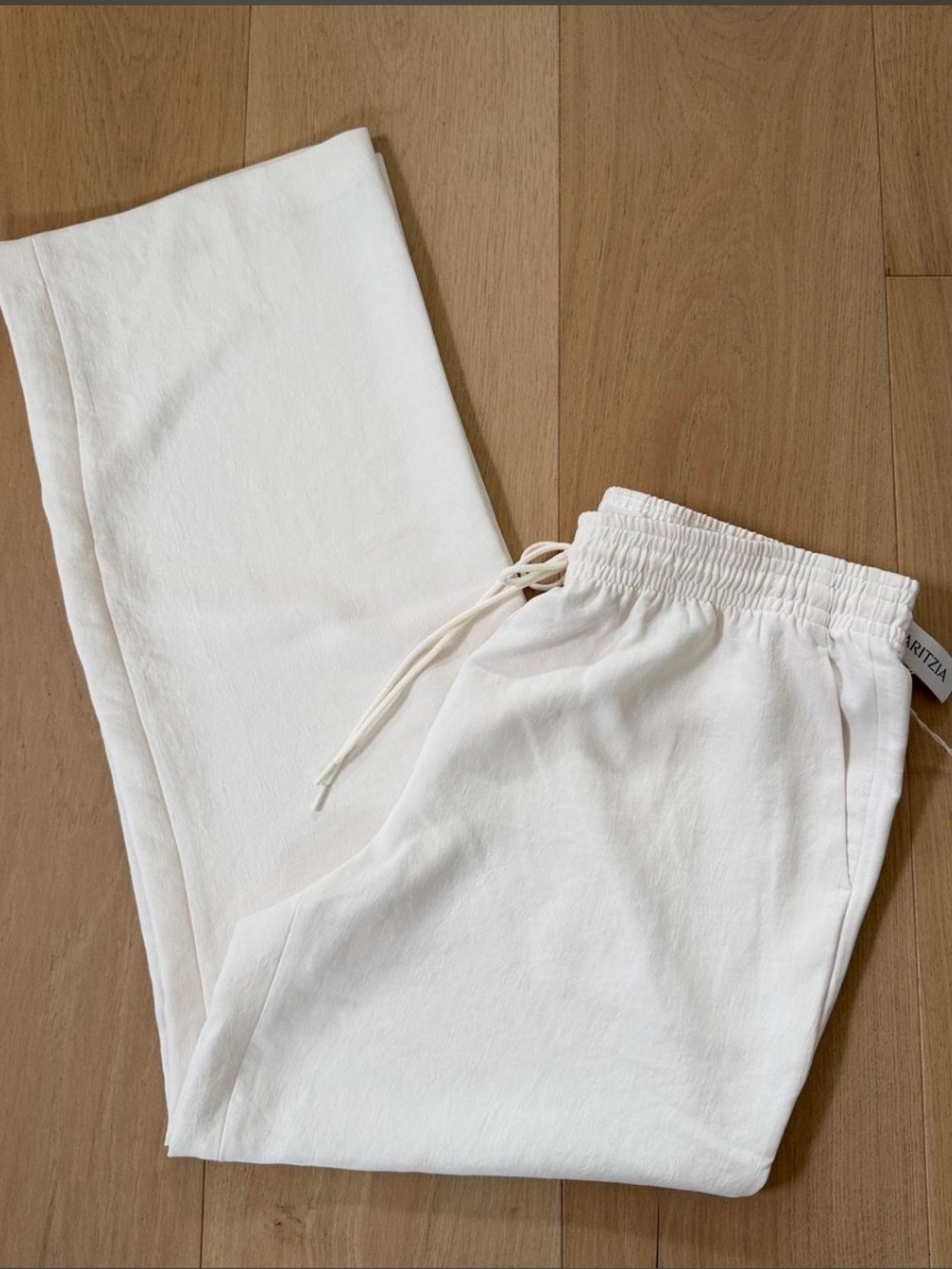 Aritzia White Drawstring Track Pants